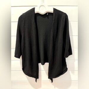 🖤 CLAIRE FRANCE – Cardigan noir léger à manches 3/4 – Taille 1X